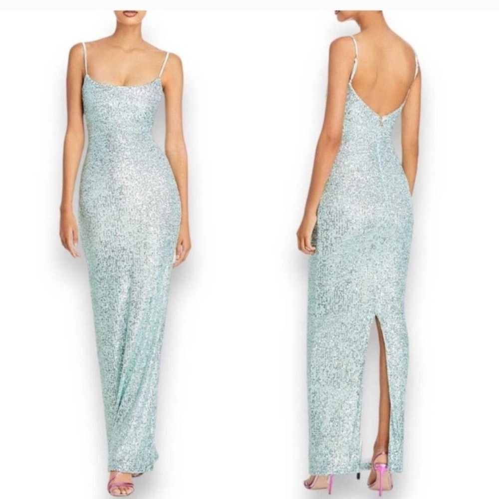 ❤️ Nookie Revolve Lovers Nothings Sequin Gown Mint Mermaid core 🌺🌺